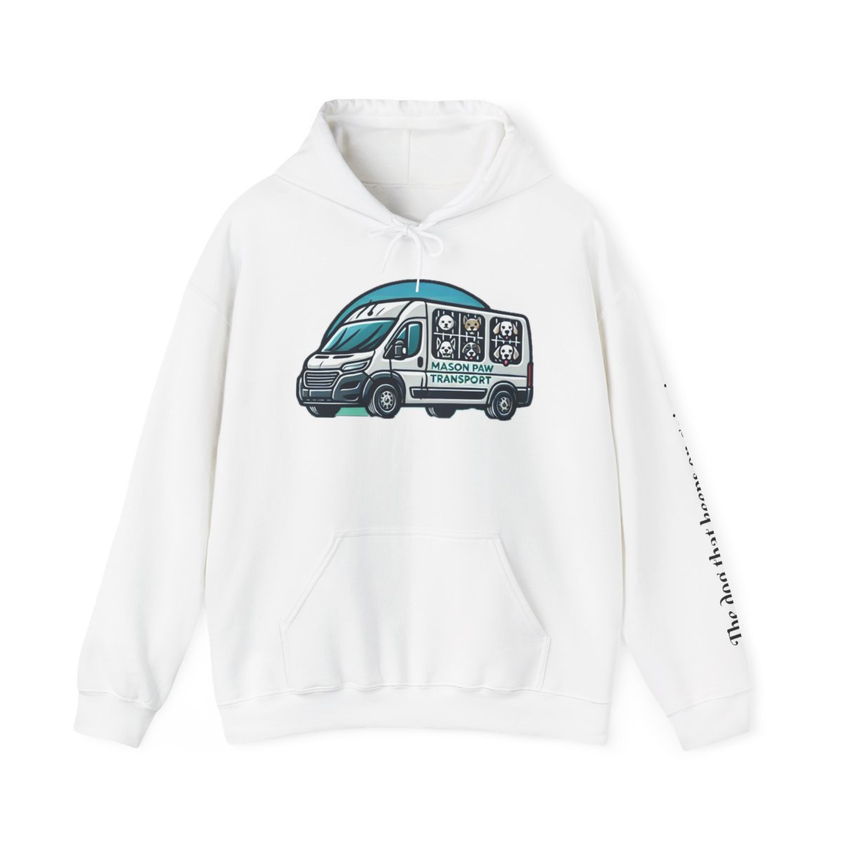Hooded sweatshirt with Mason Paw Transport design
