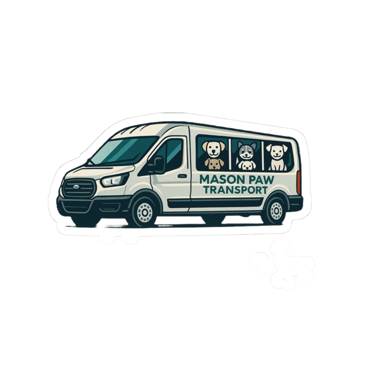 Mason Paw Transport kiss-cut sticker